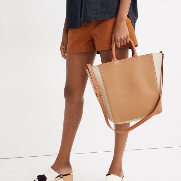 Madewell Leather Colorblock Tote - Picture 3 of 8